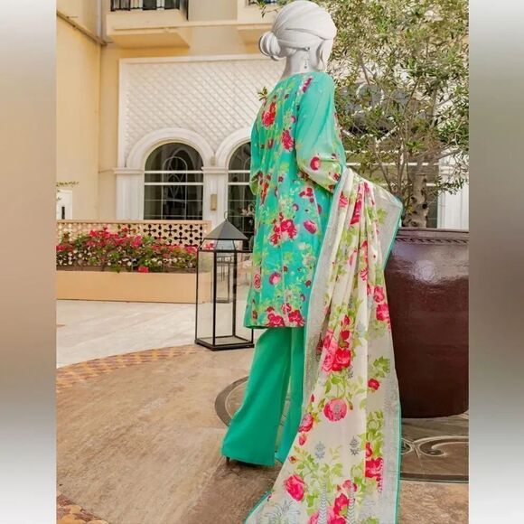 JUNAID JAMSHED PAKISTANI DESIGNER SEMI FORMAL DRESS 3 PIECE - Picture 3 of 6